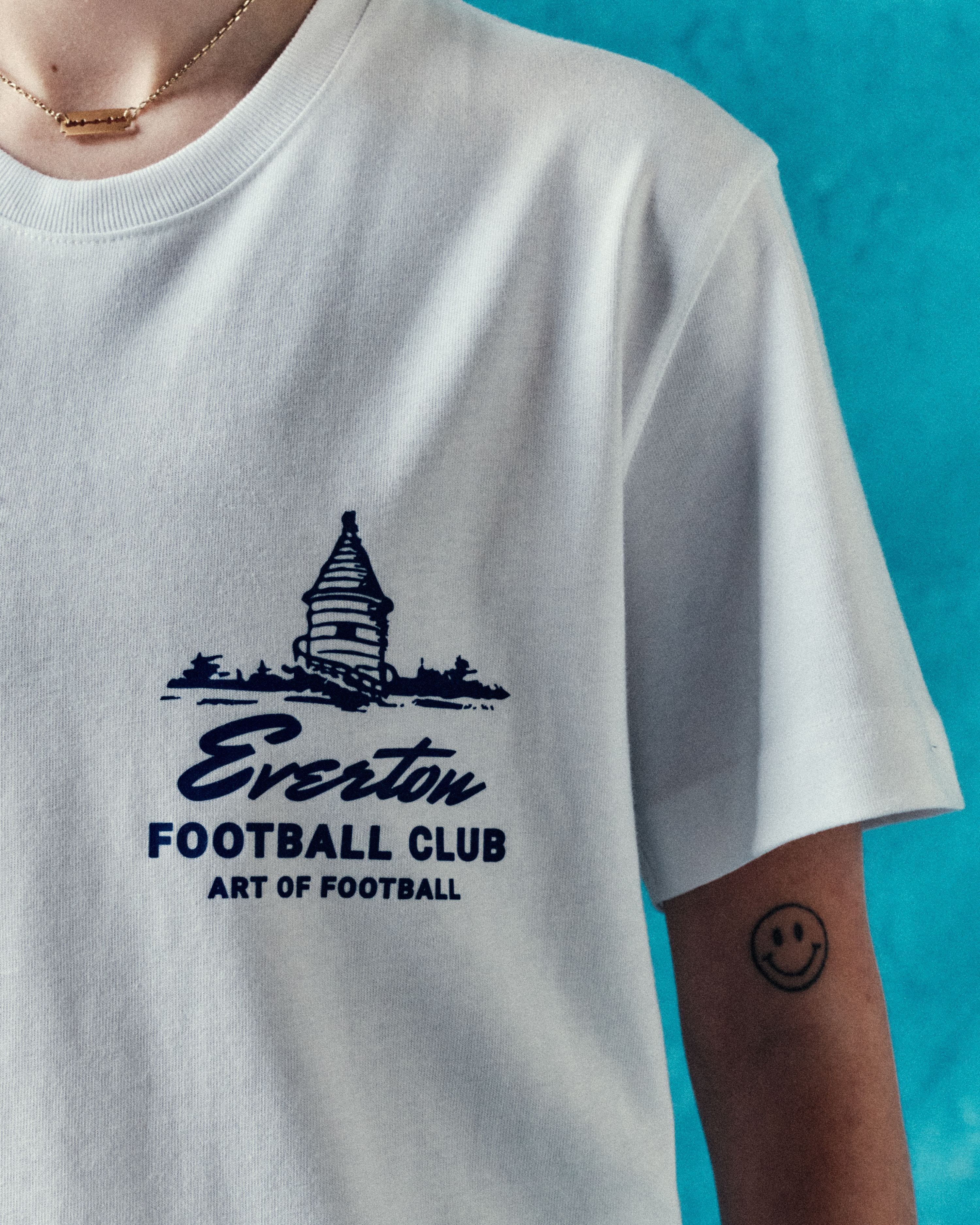 ART OF Football x Everton Tower Tee | AOF x EFC White Graphic T-shirt