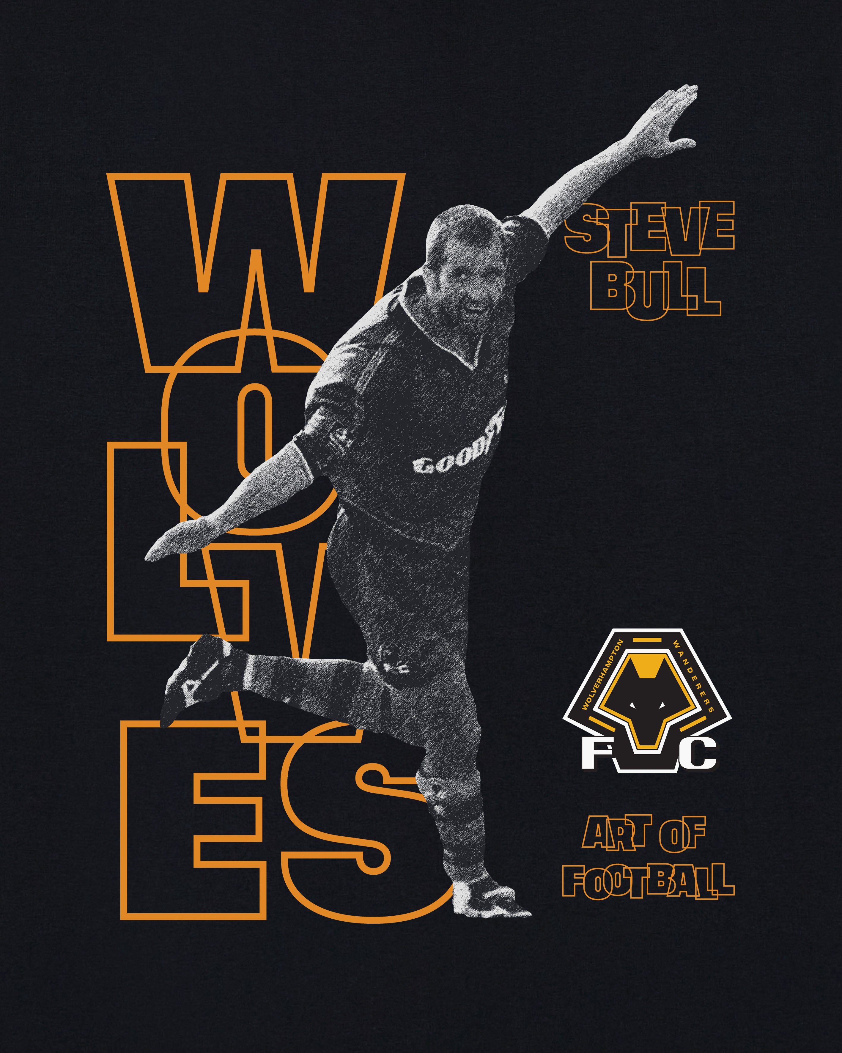 ART OF Football x Wolves Bully Tee | AOF x WWFC Black Graphic T-shirt