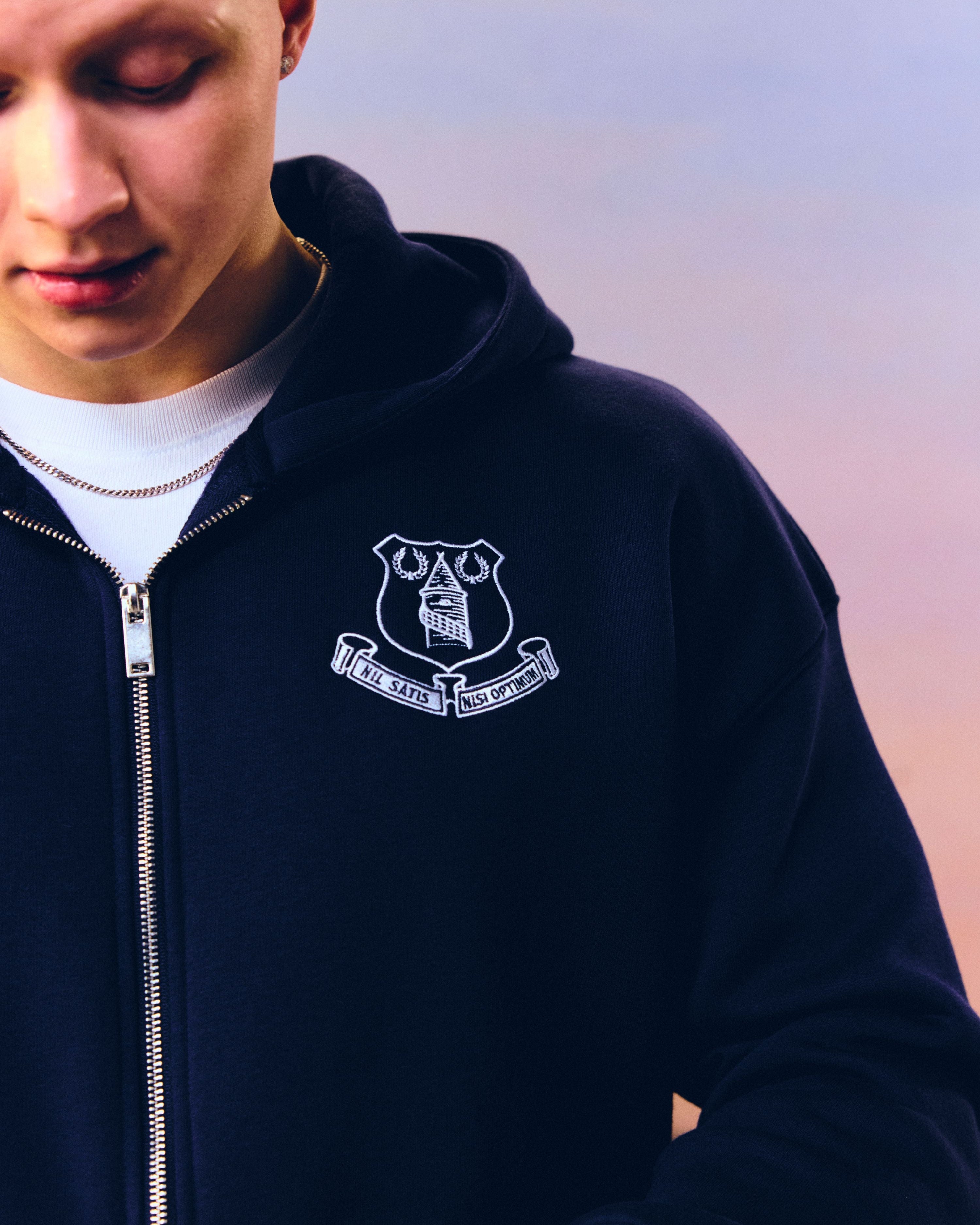 ART OF x Everton Zip Through Hoodie | EFC Debossed Football Sweat