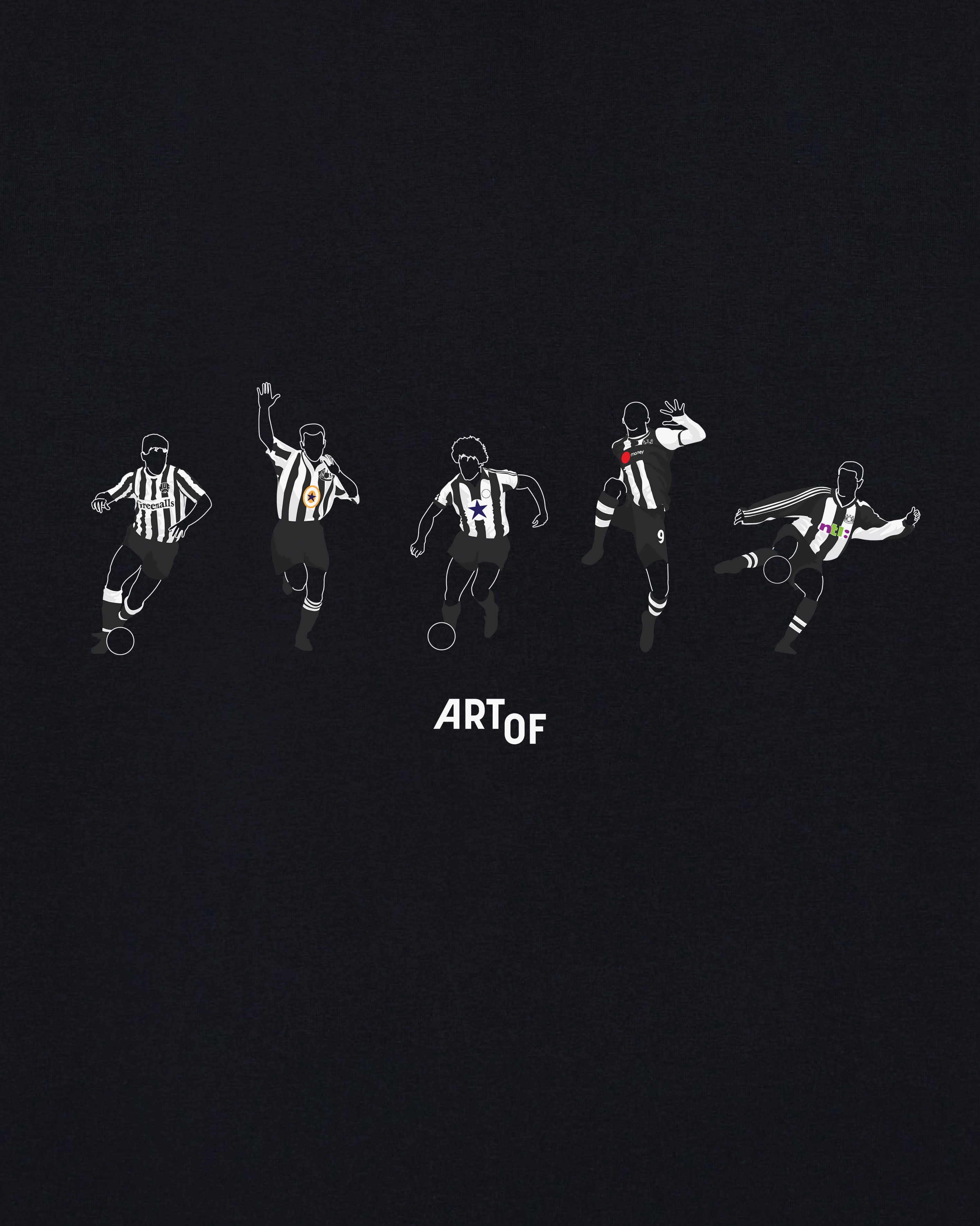 ART OF Geordie Printed Icons Tee | NUFC Black Graphic Football T-shirt