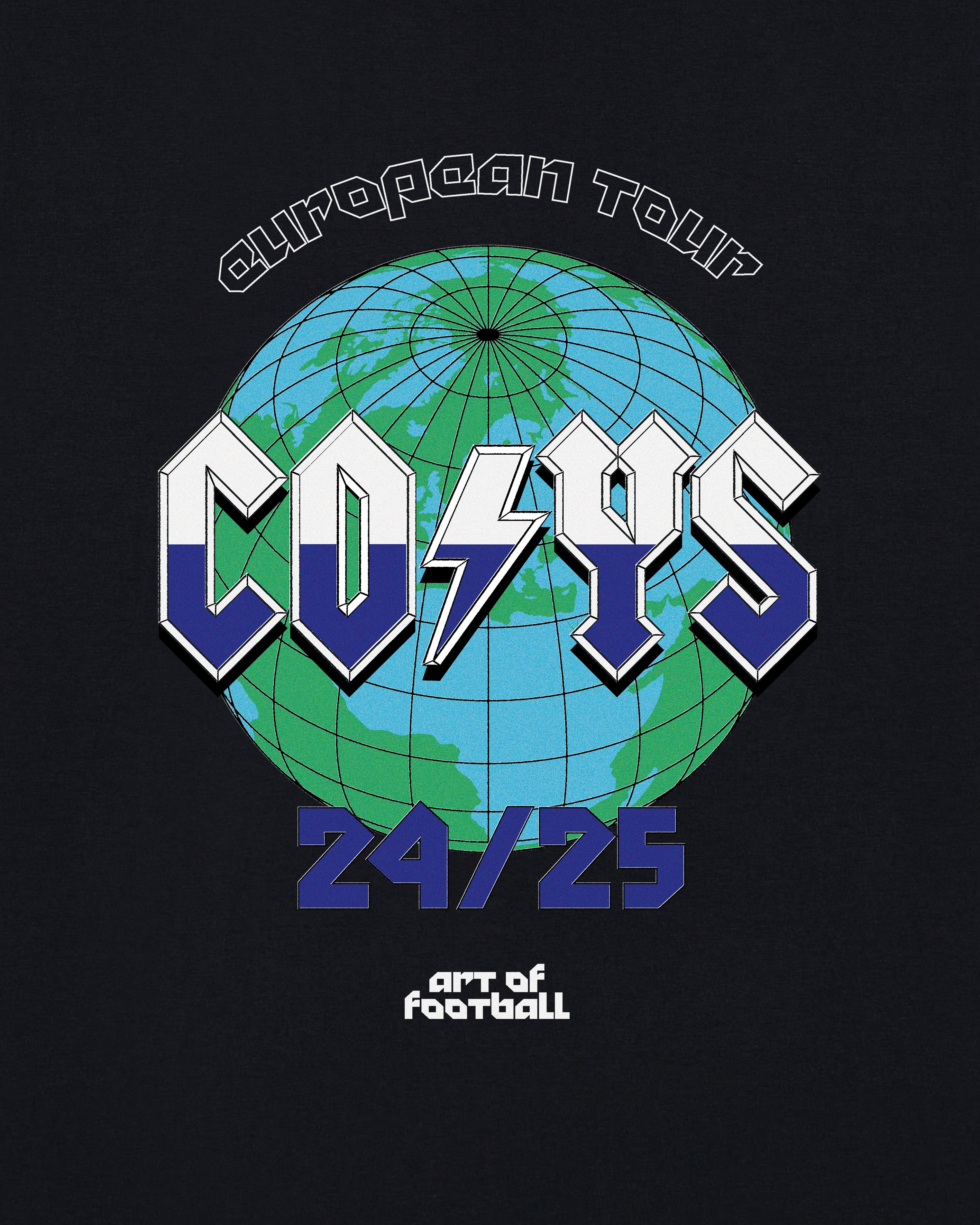 AOF x Spurs | COYS European Tour 24-25 Tee | Black Graphic T-shirt