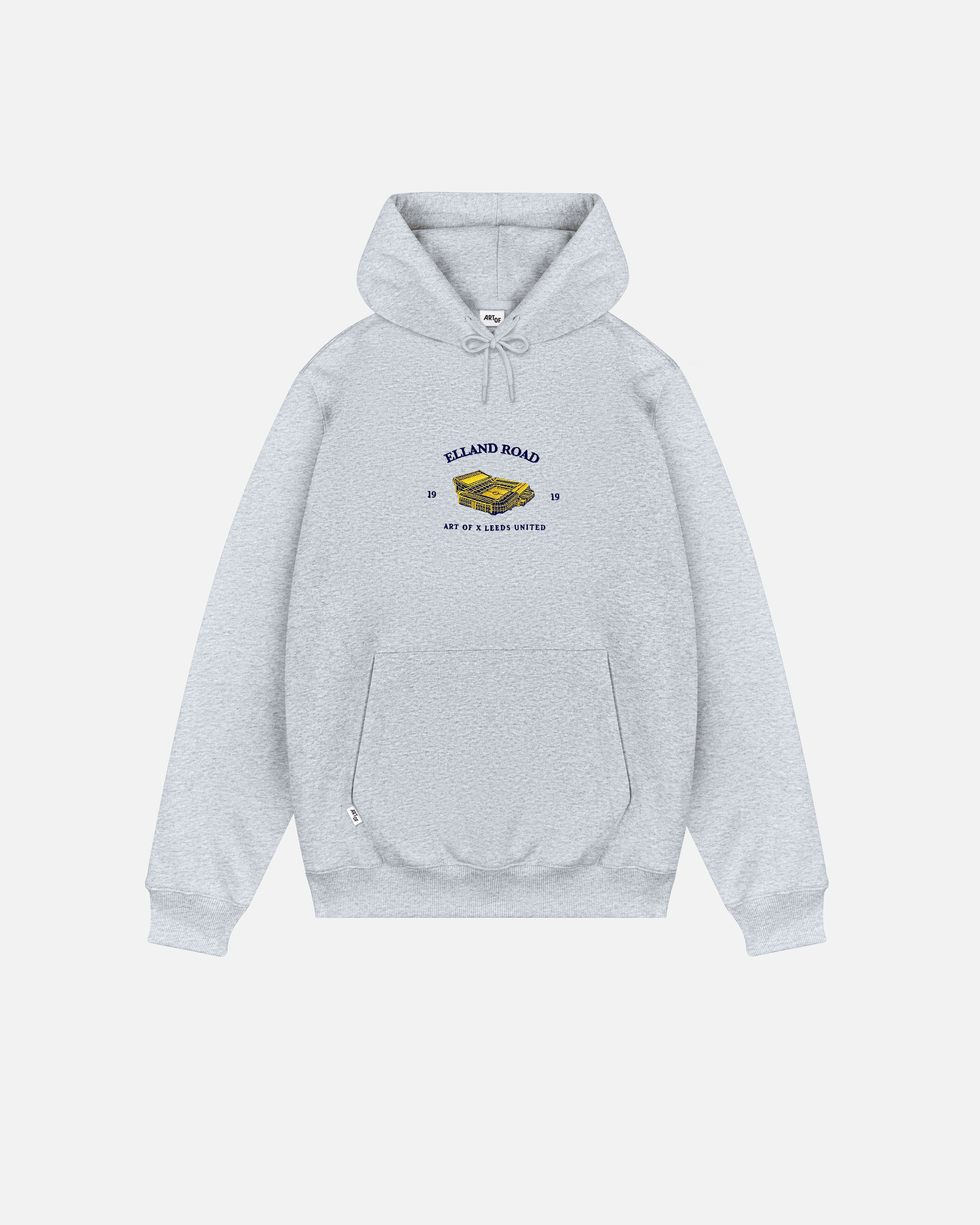 ART OF x Leeds United Stadium Hoodie | Grey Embroidered Football Sweat