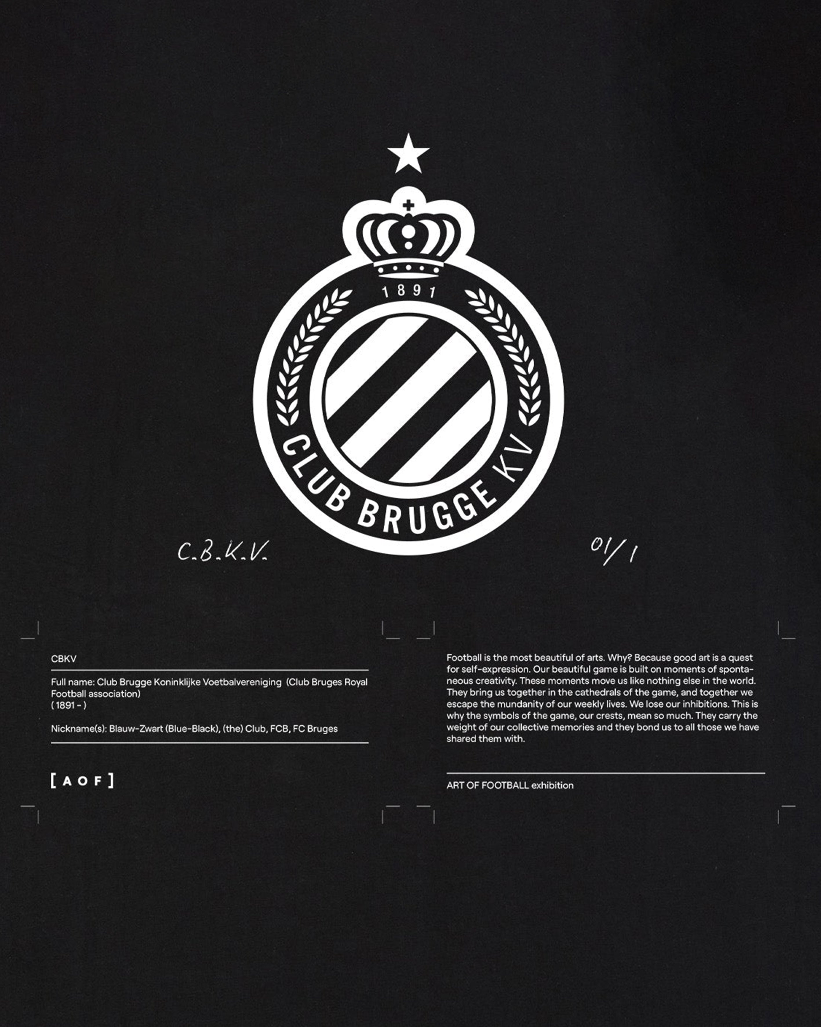 AOF x Club Brugge Exhibition Tee | Black T-shirt | Art of Football