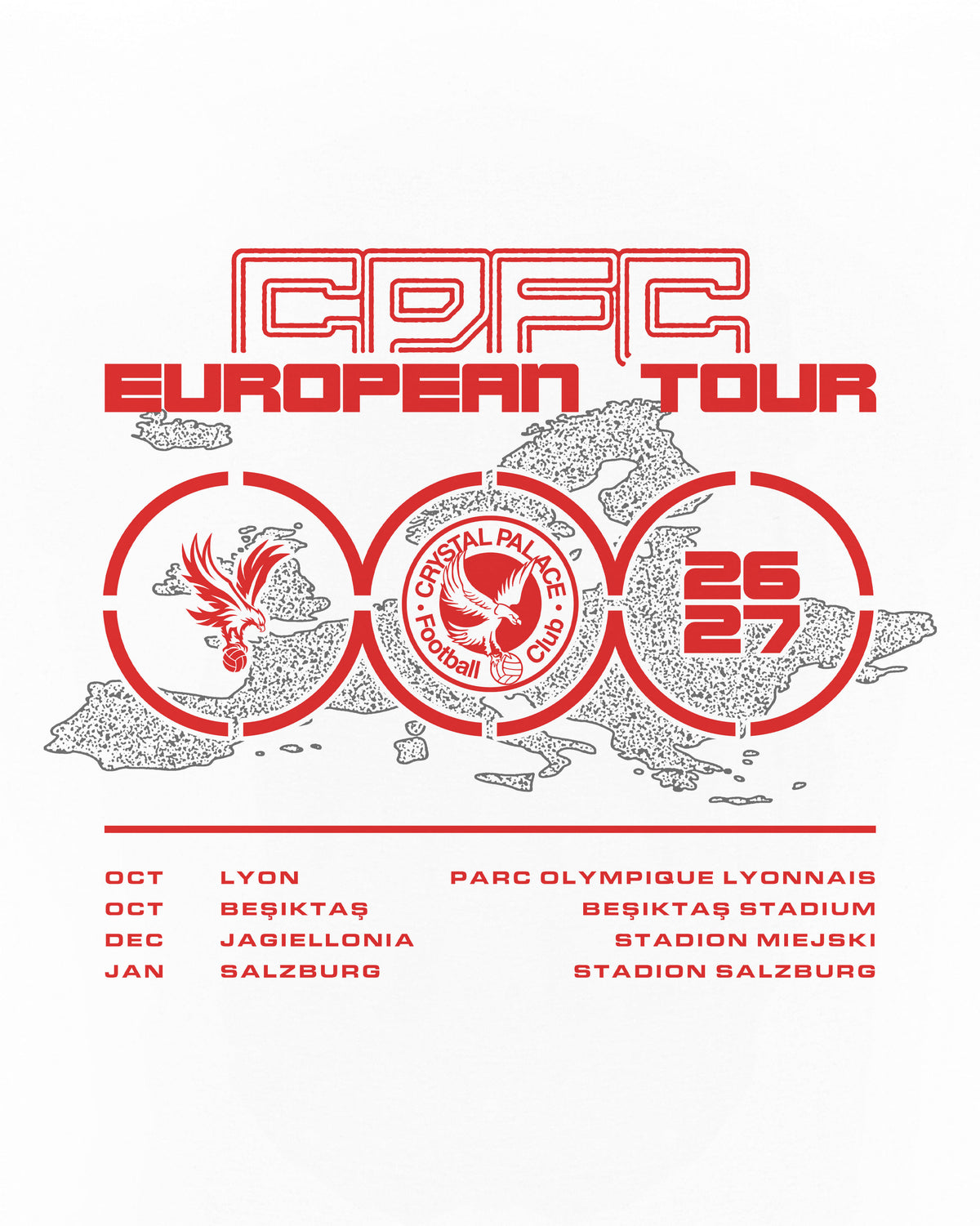 ART OF Crystal Palace 26/27 European Tour Tee | White Football T-shirt