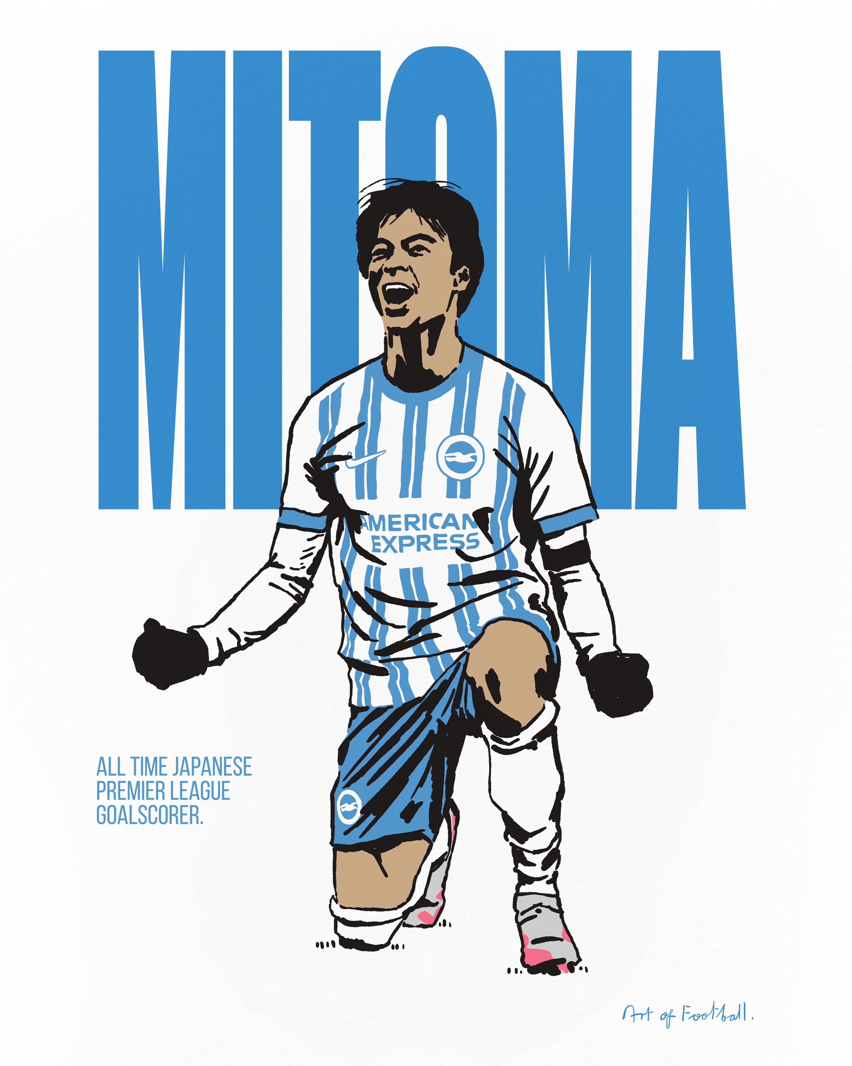 ART OF Brighton Record Breaker | BHAFC White Graphic Football T-shirt