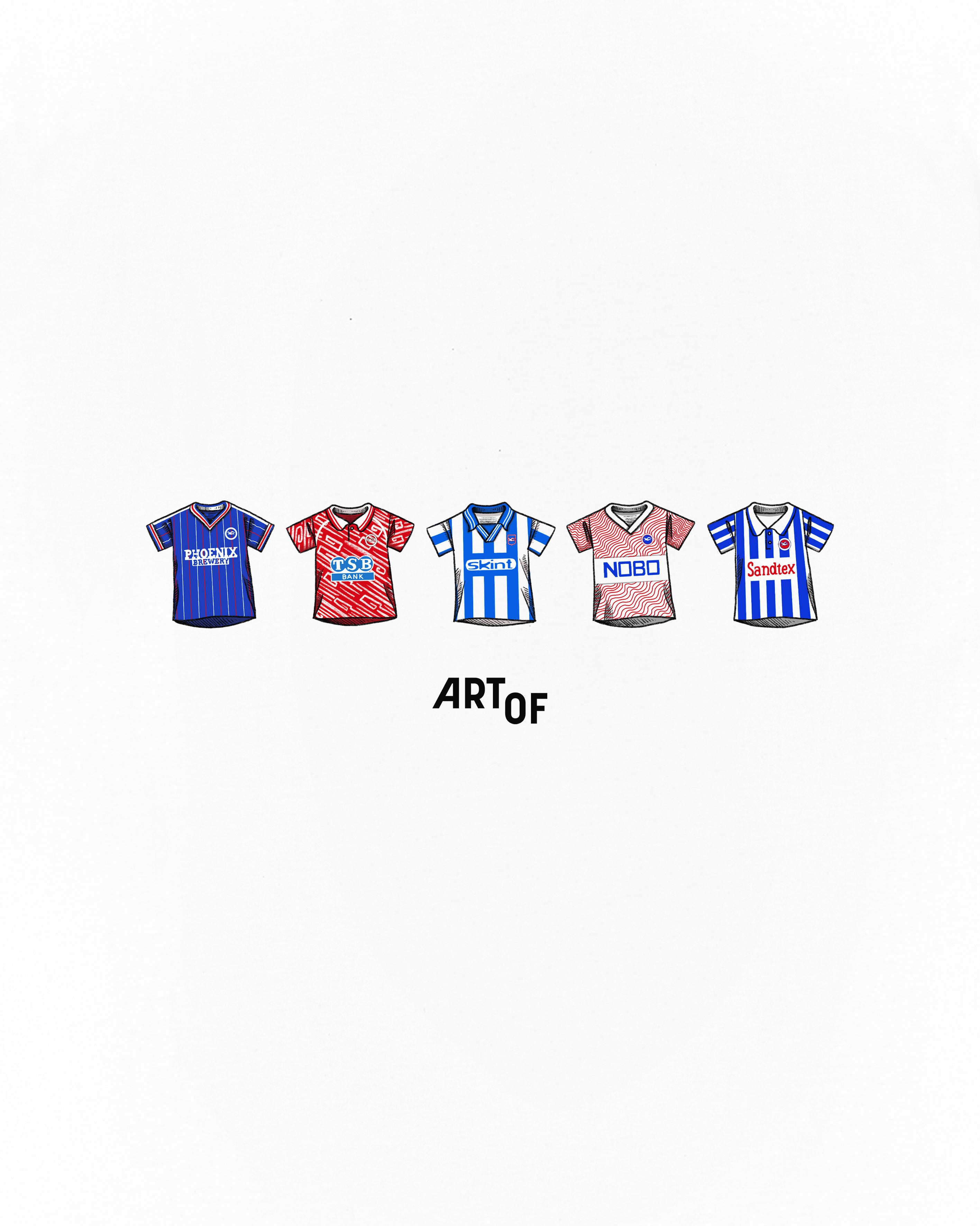 ART OF x Brighton Printed Classics Tee | White Graphic Football T-shirt