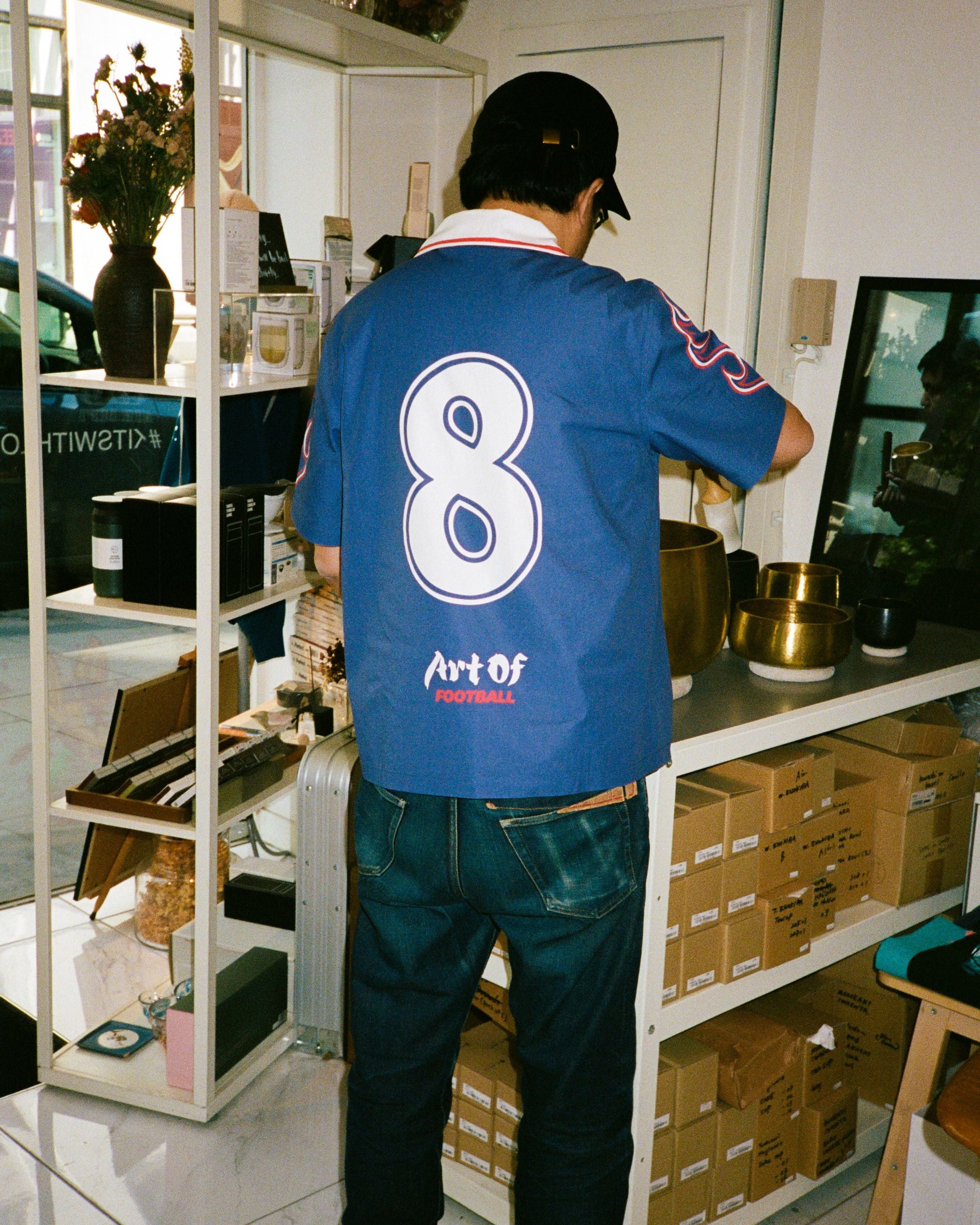 ART OF The Samurai Blue Button Down Shirt | Football Top