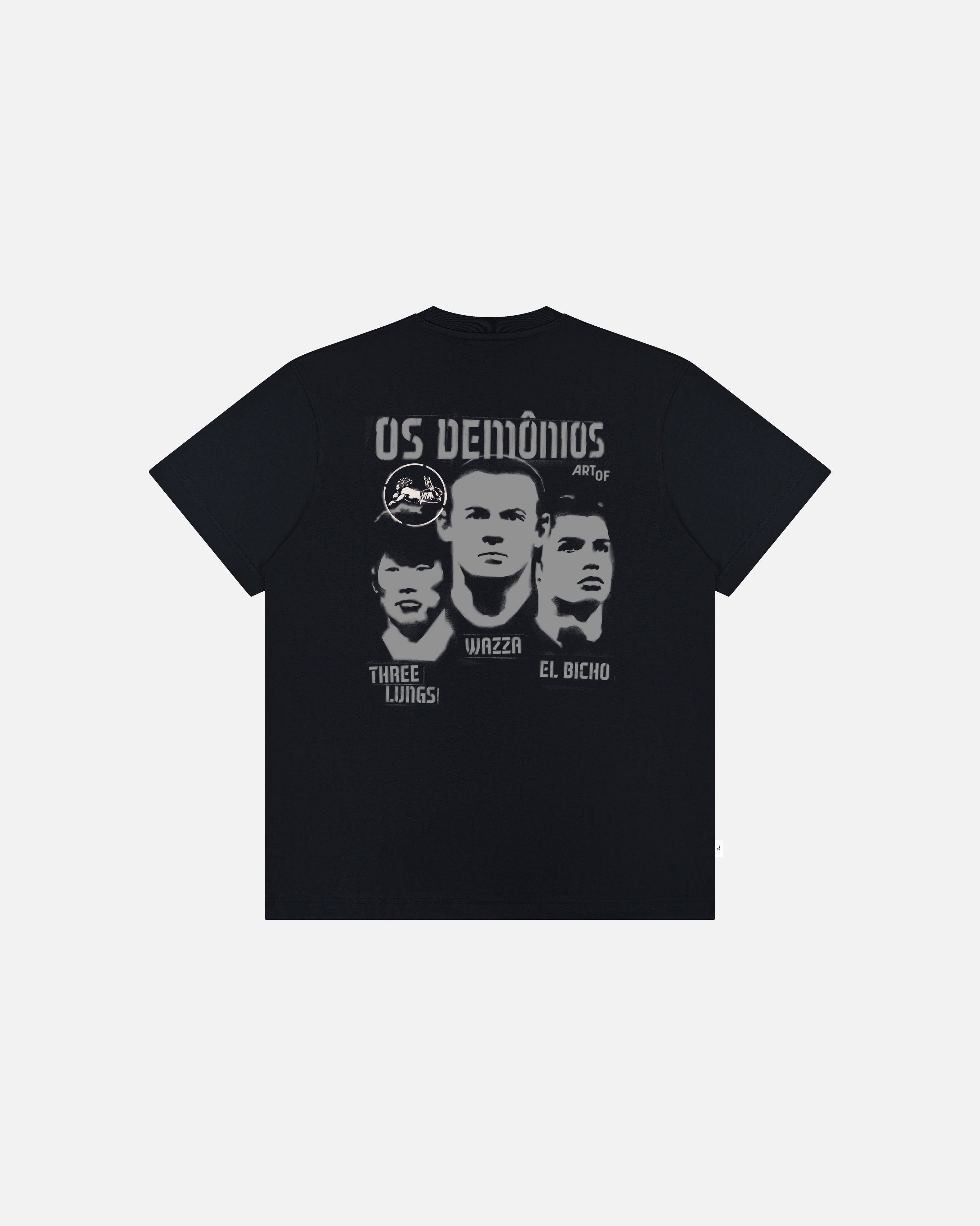 ART OF Secret Tournament Os Demônios | Black Graphic Football T-shirt