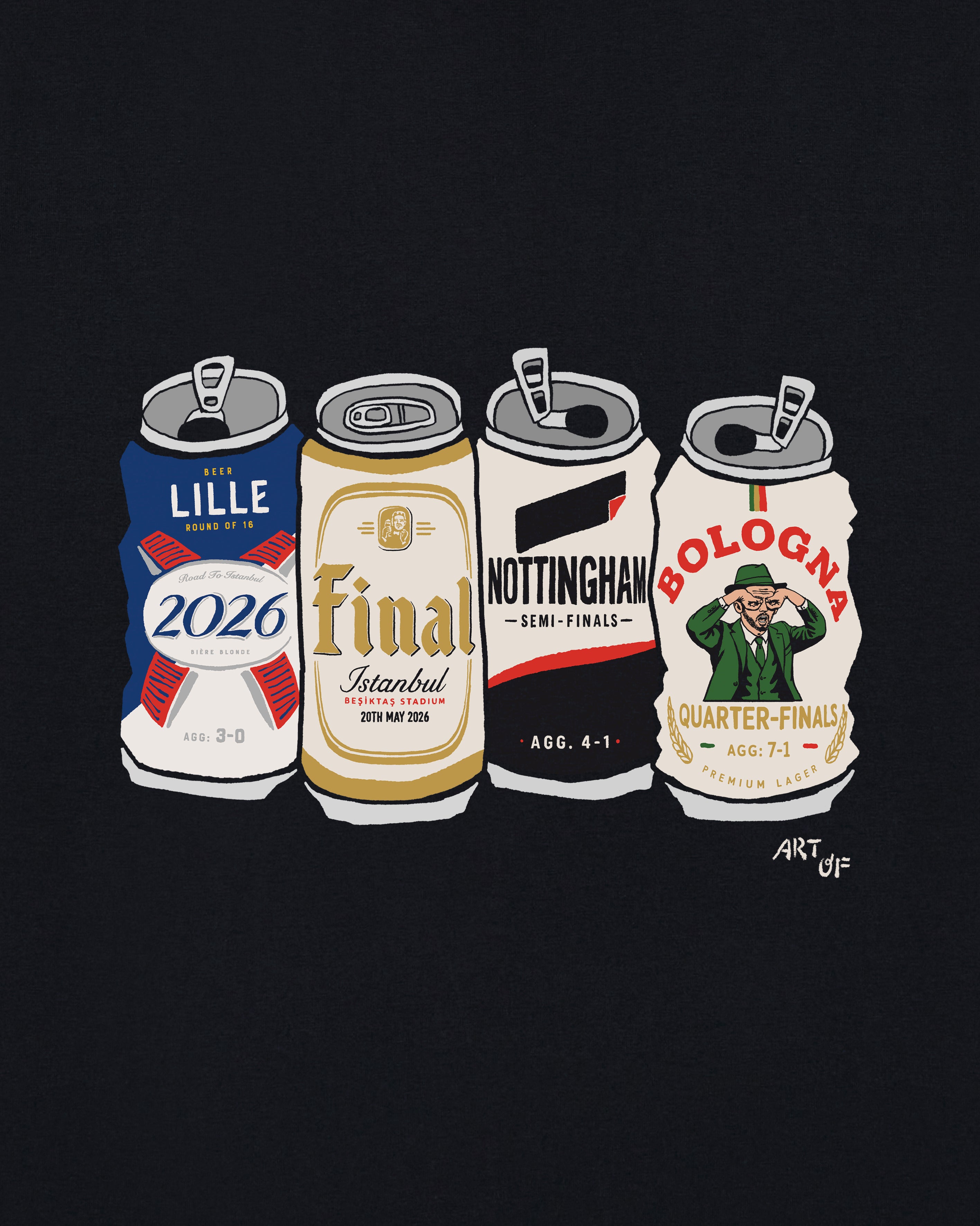 ART OF AVFC Road To Istanbul Tee | Black Graphic Football T-shirt