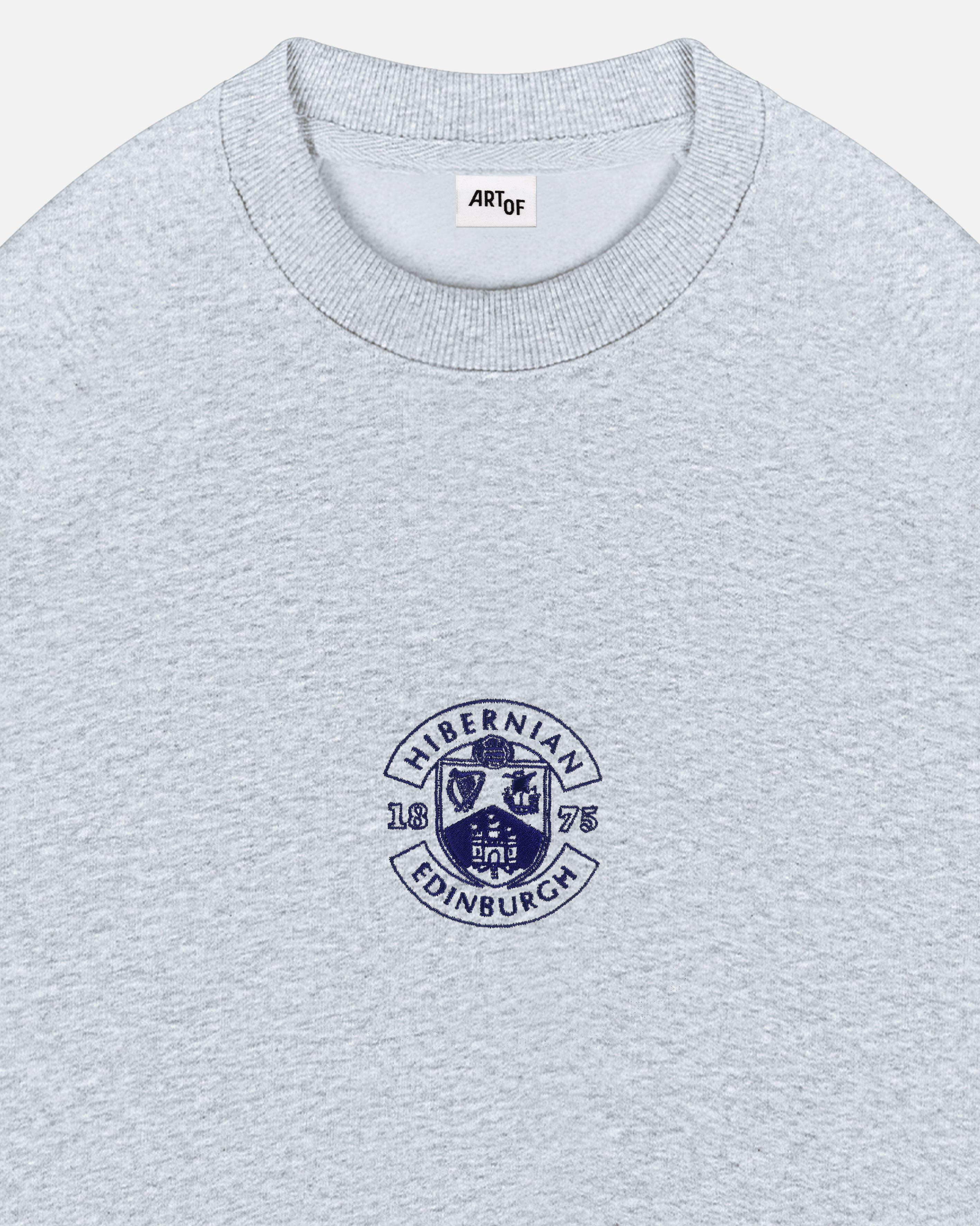 ART OF x Hibernian Single Colour Crest Sweat | Grey Football Jumper