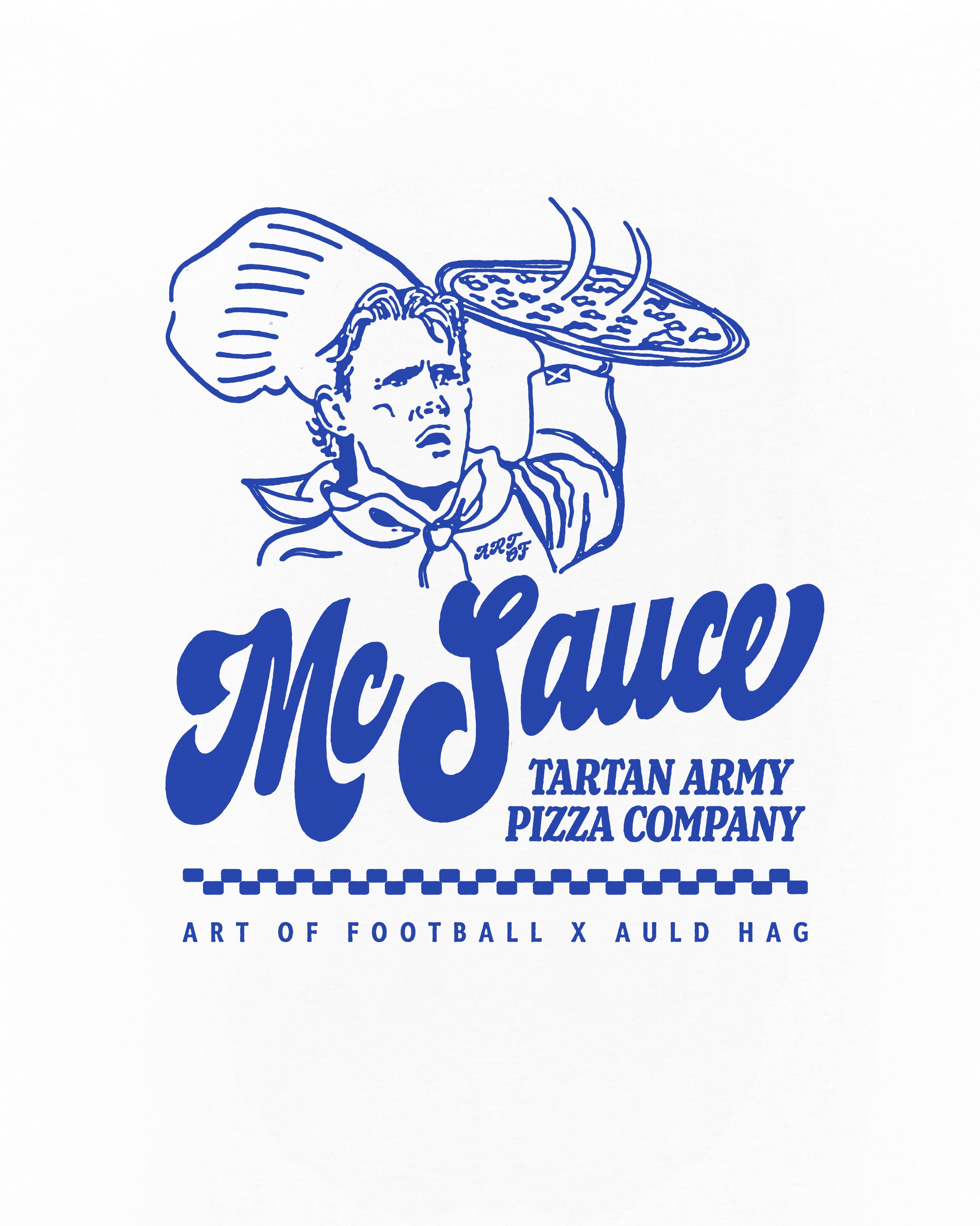 ART OF McSauce Pizza Co Tee | White Graphic Football T-shirt