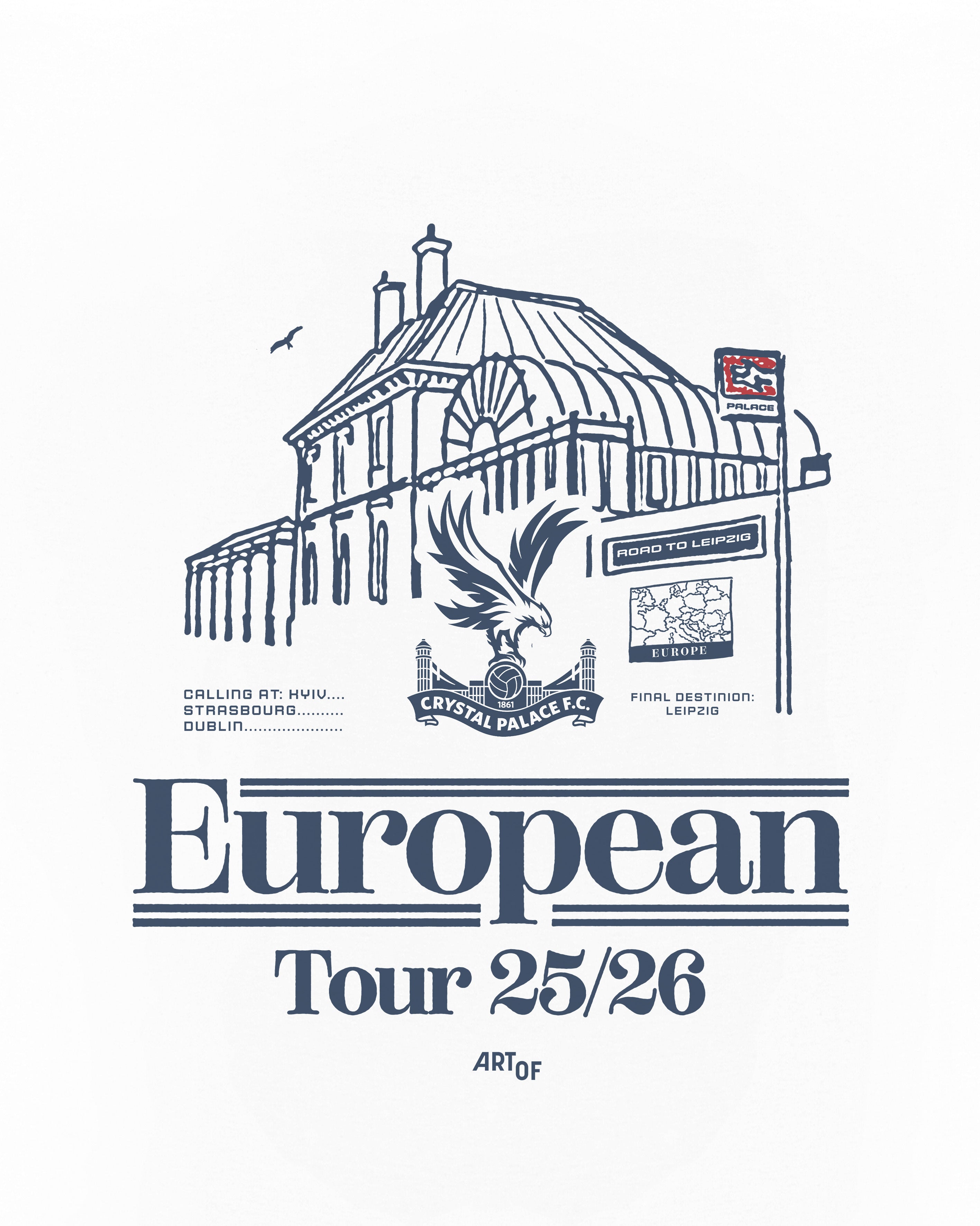 ART OF x Crystal Palace European Tour Tee | White Football T-shirt