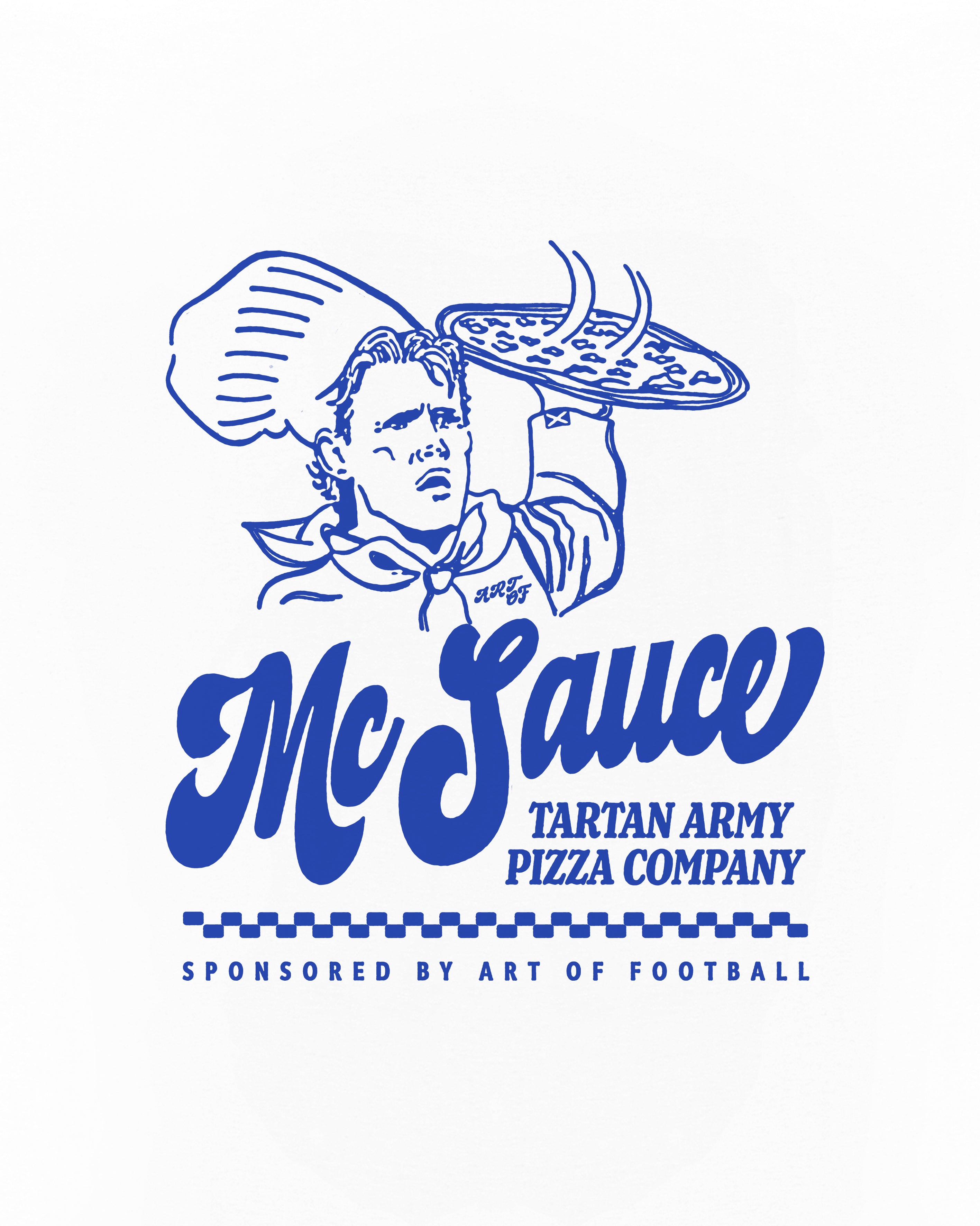 ART OF McSauce Pizza Co Tee | White Graphic Football T-shirt
