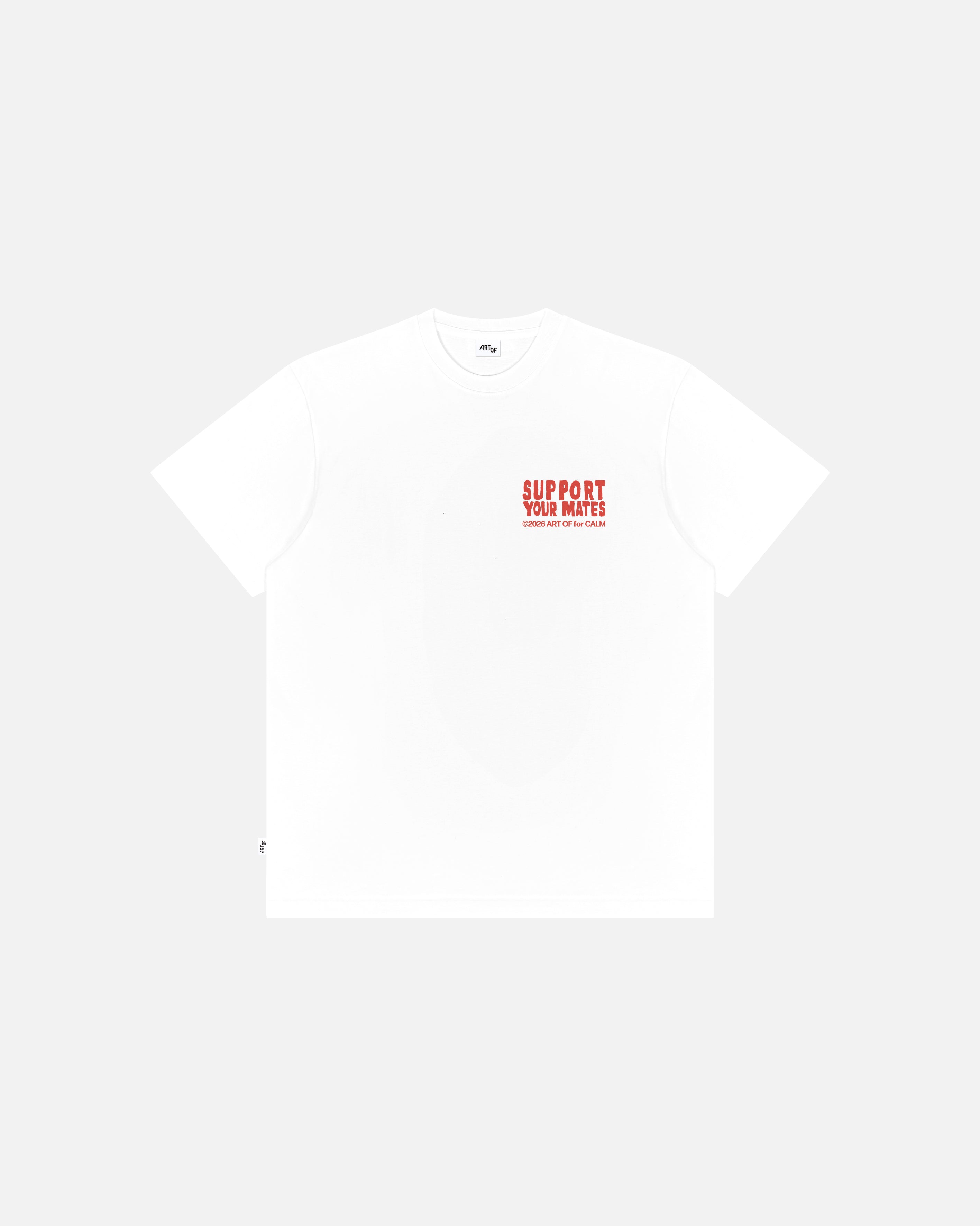 ART OF x CALM - ENG Support Your Mates Tee | White Football T-shirt